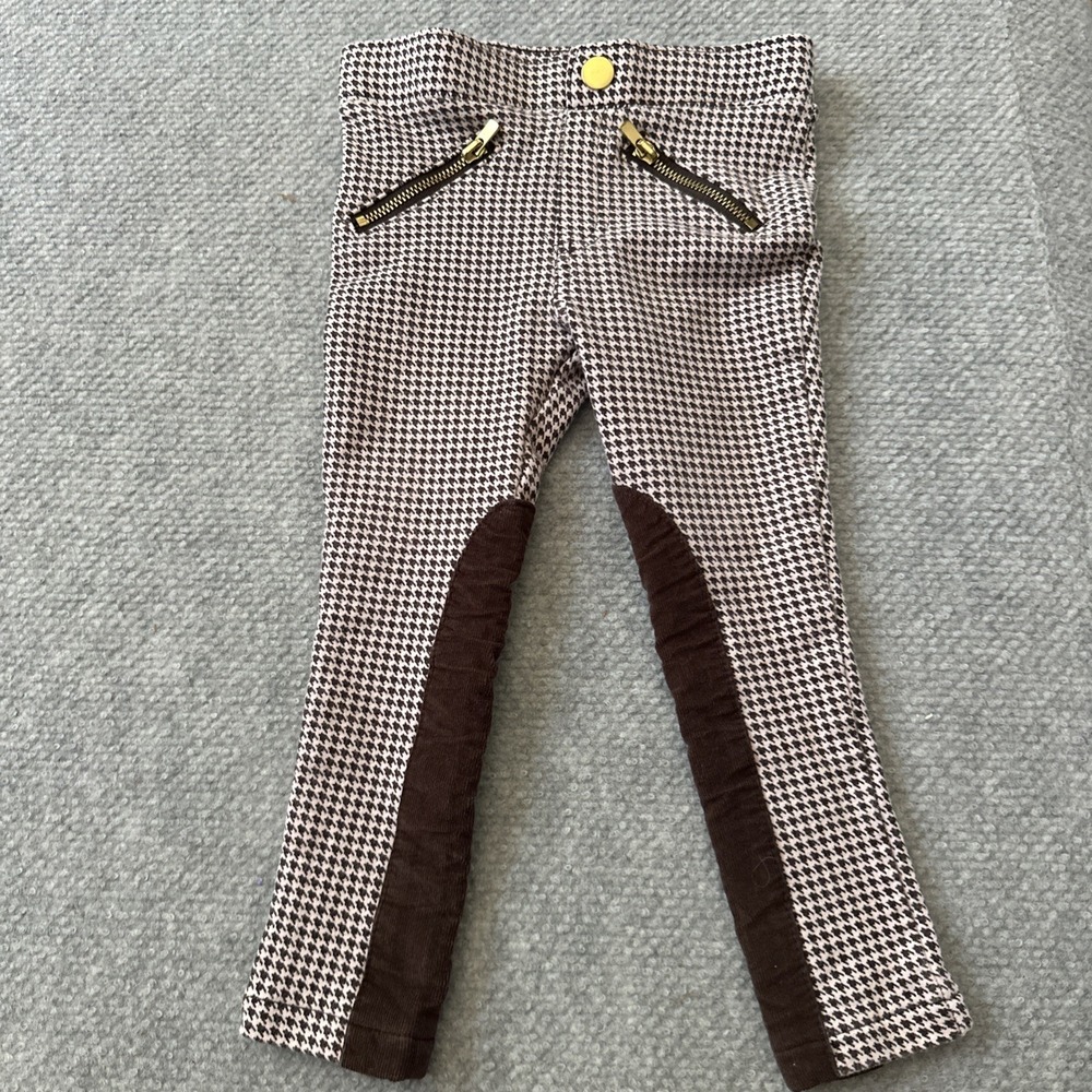 H&M Baby Girl's Stretch Jeggings Size 1-1/2‎ To 2 Years Brown Houndstooth